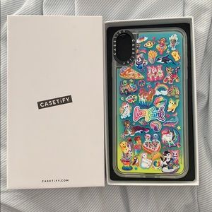 Lisa Frank iPhone Xs Max Neon Liquid Case Grn/Yw